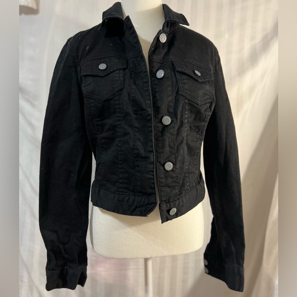 Aeropostale black soft versatile spring summer denim jacket - Picture 1 of 6